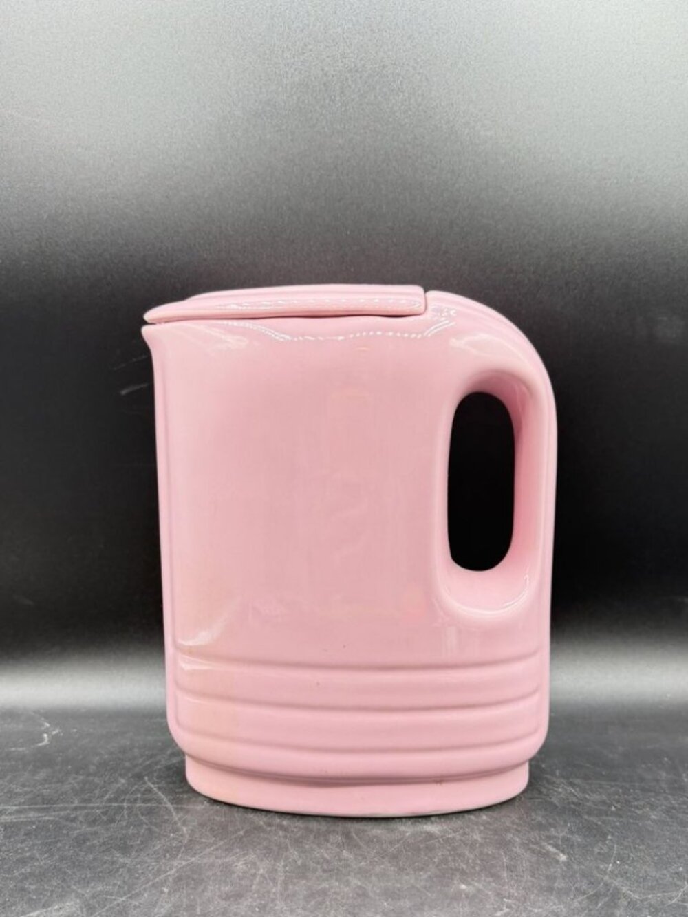 Pink Hall China Co. Westinghouse Hercules Water Refrigerator Jug & Lid READ Flaw